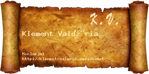 Klement Valéria névjegykártya